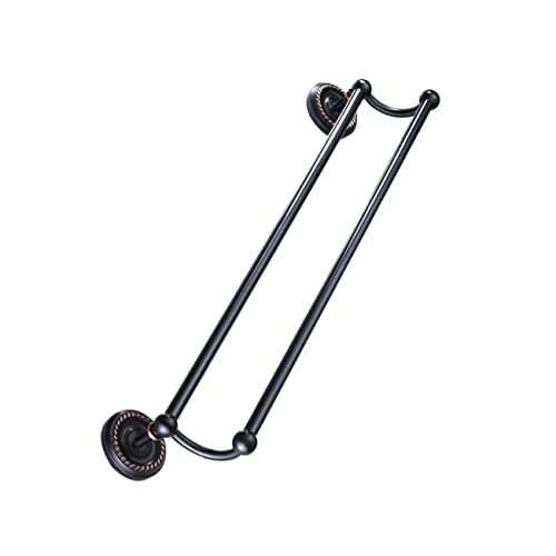 Angoily Handtuchhalter Schwarz Aus Messing Handtuchstange Zur Wandmontage Badezimmer-Organizer Für Handtücher Und Badaccessoires Langlebige Aufbewahrungslösung Für Küche Und Bad von Angoily