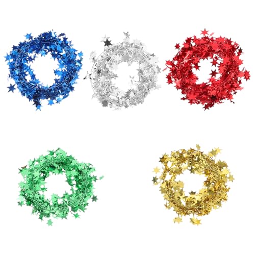 Angoily 5Roll Stern Tinsel Girlande aus Langlebigem PVC Funkelnde Weihnachtsdeko mit Draht für Xmas Baum Hochzeit Party und DIY Bastelprojekte Festliche Stern Ornamente Angoily 5Roll Stern Tinsel Girlande aus Langlebigem PVC Funkelnde Weihnachtsdeko mit Draht für Xmas Baum Hochzeit Party und DIY Bastelprojekte Festliche Stern Ornamente von Angoily