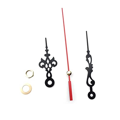 Angoily 5Stücke Quarz Uhrzeiger für DIY Reparatur Zeitzeiger Schwarze Rote Mutter und Dichtung Installieren für Wanduhr Ersatzteile von Angoily