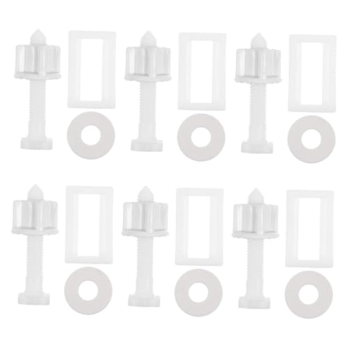 Angoily 6 Sätze Toilettendeckelschraube toilettendeckel befestigung satz WC-Sitz-Ersatzschrauben Toilettensitzschrauben Armaturen Ersetzen der Toilettensitzschrauben toilet screws Abs Weiß von Angoily