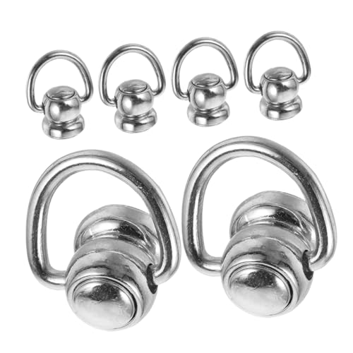 Angoily 6 Stück D-Ring-Hardware-Schnalle Schlüssel Haken Handtasche Hardware Nähen Zubehör für die Taschenherstellung Messingnieten D-Ring-Schnallen D Ringe Zinklegierung Silber von Angoily