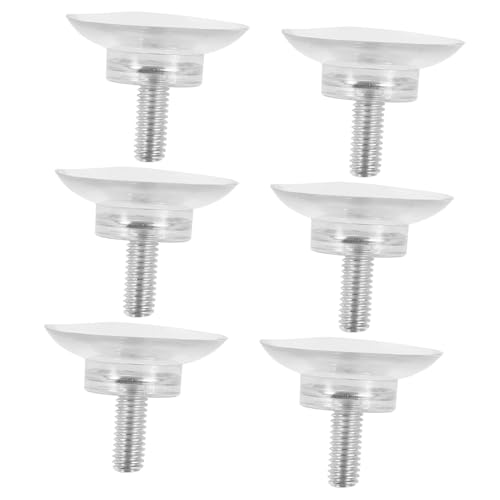 Angoily 6 Stück PVC Saugnäpfe mit Schrauben Teiliges Transparente Runde Saugnapf Pads Starke Haftung für Glasfenster Fliesen Spiegel Badezimmer Auto Sonnenschutz Einfache Montage von Angoily