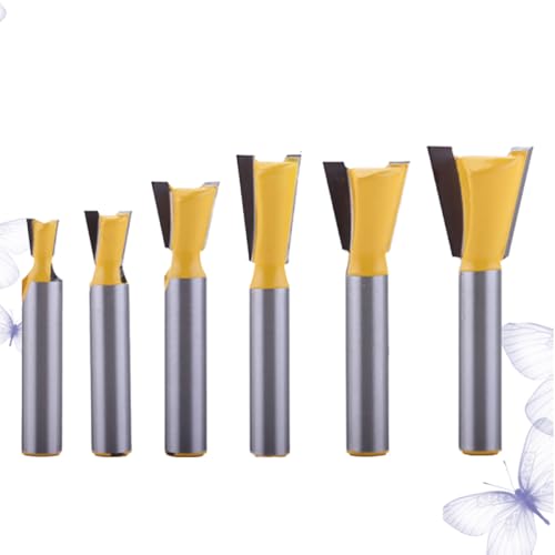 Angoily 6 Stück Schwalbenschwanzmesser Schwalbenschwanz Bits Schnittdurchmesser Schwalbenschwanz Fräser Fräser Schwalbenschwanz Verbindungsstück Graviermaschine Schneidkopf von Angoily