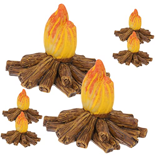 Angoily 6 Stück Teiliges Resin Miniatur Lagerfeuer Detailreich und Langlebig Künstliche Feuerstelle für Garten und Krippen Dekoration als Miniatur Landschafts und DIY Zubehör von Angoily