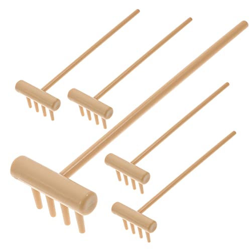 Angoily 6 Stück Teiliges Set Zen Mini Rechen für Sandkästen und Meditation Dekorative Kleine für Tischdeko Büro und Zen Garten für Kreative von Angoily