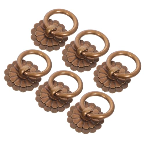 Angoily 6 Stück Vintage Messing Ringgriffe Runde Retro Stil Schubladengriffe Antike Möbelknäufe für Küchenschrank Kommode Schlafzimmer Schrank Möbelbeschläge Angoily 6 Stück Vintage Messing Ringgriffe Runde Retro Stil Schubladengriffe Antike Möbelknäufe für Küchenschrank Kommode Schlafzimmer Schrank Möbelbeschläge von Angoily