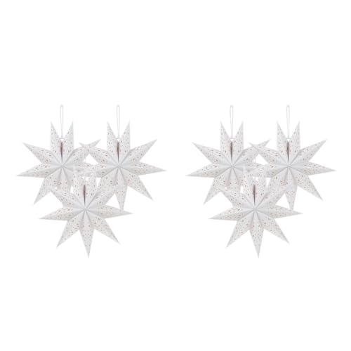 Angoily 6 Stücke Papierstern Lampenschirm 35cm Faltsterne Leuchtstern Papier Weihnachtsstern Fenster Adventsstern Beleuchtet 3D Fensterdeko Sterne Außen Stern Outdoor Lampe 916FE550I24Q0BS6 von Angoily