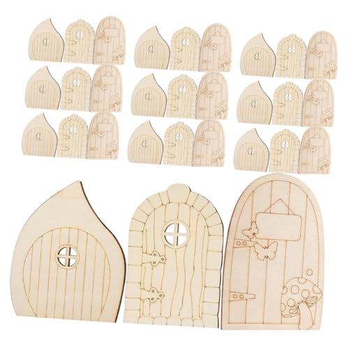 Angoily 60 Stück Teiliges Miniatur-holztüren zum Bemalen DIY Kreativset für Kleine Räume Robuste Unbemalte Feentüren für Garten Schreibtisch Charmante Dekoration für Zuhause und Büro von Angoily