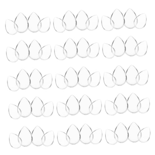 Angoily 60 Stück Transparente Wassertröpfchen Glas Cabochons Flache Basis Halbrund für Schmuckherstellung DIY Basteln Vielseitig Langlebig Dekorativ von Angoily