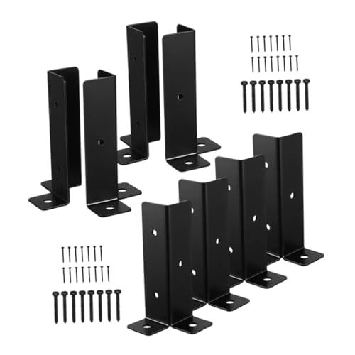 Angoily 8 Sätze Teiliges Wetterfeste Eisenpfostenhalter für Holzpfosten Stabile Montagebasis für Zaun Pergola Deckgeländer Terrassenstütze Einfache Installation Rostbeständig Vielseitig von Angoily