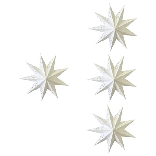 Angoily 8 Stk 3d-papierlaterne Festliche Papierlaternen Sternlicht Aus Papier Papierlaternen Anzünden Weihnachtssterne Dekorationen Oragami-geschenk Berühmtheit Weiß Weihnachtsbeleuchtung von Angoily