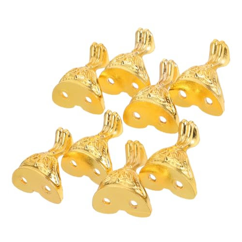 Angoily 8 Stück Teiliges Retro Metall Füße aus Zinklegierung für Schmuckkästchen Kommoden Eckschutz Möbelbeine für Geschenkboxen und Bastelprojekte Stabil und Einfach zu Montieren von Angoily