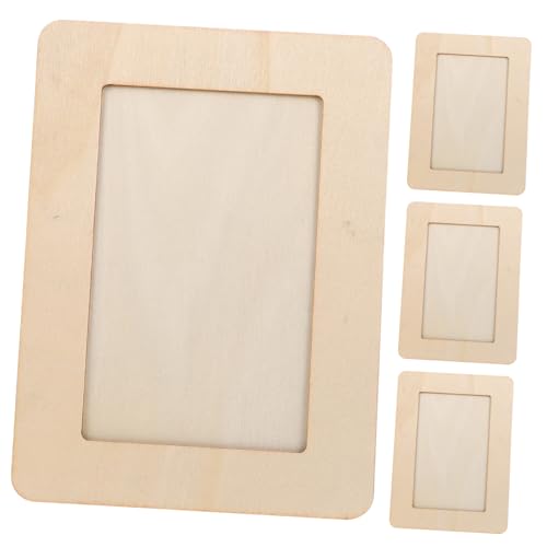 Angoily 8 Stück Teiliges Unbemalte Holz Bilderrahmen für DIY Bastelprojekte Stabile Holzrahmen zum Bemalen und Dekorieren Stehende Fotohalter für Kreative Fotodarstellung von Angoily