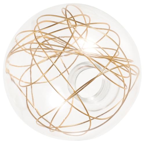 Angoily Aluminium draht Lampenschirm Kugelform Fassung Transparenter Glas Lampenschirm für Pendelleuchte Wand Deckenleuchte Modernes Design in Silber und Gold von Angoily
