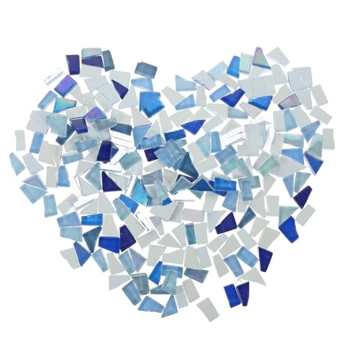 Angoily Blaue Mosaiksteine Unregelmäßige DIY Bastelstücke Mosaikfliesen für Heimdekoration Handarbeit Fotorahmen Blumentopf Verschönerung von Angoily