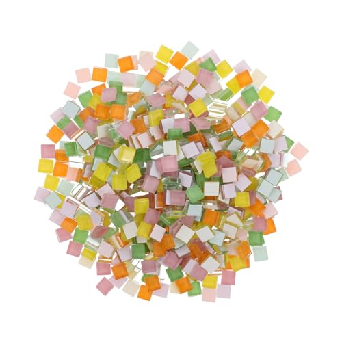 Angoily Bunte Glasfliesen Mosaiksteine für DIY Kinderbasteln Heimdekoration Robuste Glasstücke Vielseitig für Handwerksprojekte Farbenfrohe Glasbausteine von Angoily