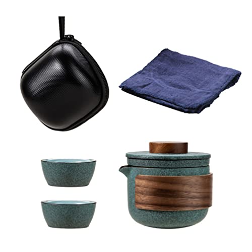 Angoily Chinesische Kung Fu Tee Set Tragbare Reise Tee Set Keramik Porzellan Teekanne Set für Reise Im Freien Picknick Home Verwendung von Angoily