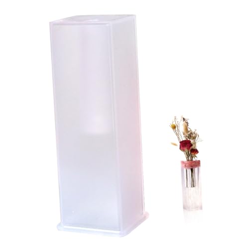Angoily Cuboid Vase Gießform für DIY Blumenvasen Glatte Silikonform mit Ständer Vielseitig für Zuhause und Desktop Organisation Einfach zu Reinigen von Angoily