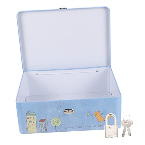 Angoily Dekorative Blech Aufbewahrungsbox mit Schloss Tragbare Abschließbare Metallbox für Schmuck und Kleine Gegenstände für Desktop Groß Angoily Dekorative Blech Aufbewahrungsbox mit Schloss Tragbare Abschließbare Metallbox für Schmuck und Kleine Gegenstände für Desktop Groß von Angoily