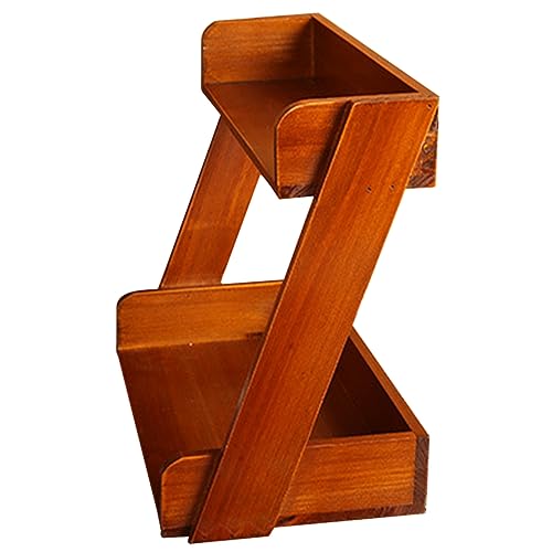 Angoily Desktop-lagerregal Montiert Schreibtisch Ablage Schreibtisch Organizer Halter Desktop-Speicher-Organizer Gestell Büro Lagerregale Tischplatte Groß Abteil Weiß Holz von Angoily