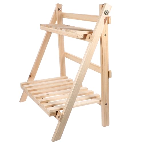 Angoily Doppelstöckiger Holz Pflanzenständer Dekorativer Blumentopfhalter für Balkon und Wohnzimmer Stabil und Vielseitig Einsetzbar für Verschiedene Pflanzen und Blumentöpfe von Angoily
