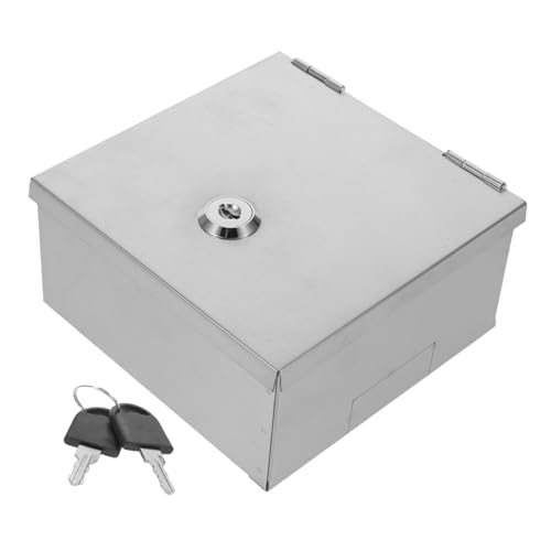 Angoily Edelstahl Modell Steckdosenbox Wetterfeste Abschließbare Steckdosenabdeckung mit Diebstahlschutz Wasserdichte Schutzbox für Außenbereich Garten Wandmontage von Angoily