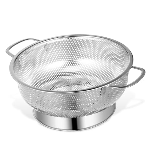 Angoily Edelstahl Sieb mit Doppelgriffen Multifunktionales Küchensieb für Obst Gemüse Reis und Pasta Feinmaschiges Langlebiges Abtropfsieb für Spülbecken und Waschbecken Angoily Edelstahl Sieb mit Doppelgriffen Multifunktionales Küchensieb für Obst Gemüse Reis und Pasta Feinmaschiges Langlebiges Abtropfsieb für Spülbecken und Waschbecken von Angoily
