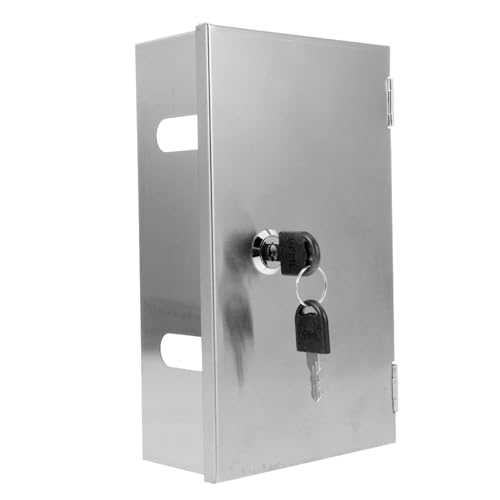 Angoily Edelstahl Steckdosenschutz mit Schloss Wetterfeste Elektrische Schutzbox Transparente Sichtscheibe Diebstahlsicherung für Außenbereiche Modell Silber Angoily Edelstahl Steckdosenschutz mit Schloss Wetterfeste Elektrische Schutzbox Transparente Sichtscheibe Diebstahlsicherung für Außenbereiche Modell Silber von Angoily