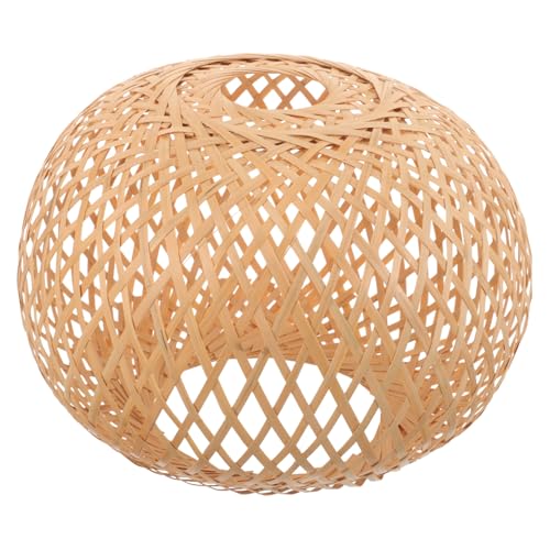 Angoily Geflochtener Lampenschirm Pendelleuchte Retro Lampenabdeckung Leicht und Robust für Wohnzimmer Schlafzimmer Dekorative Beleuchtung und Augenschutz von Angoily