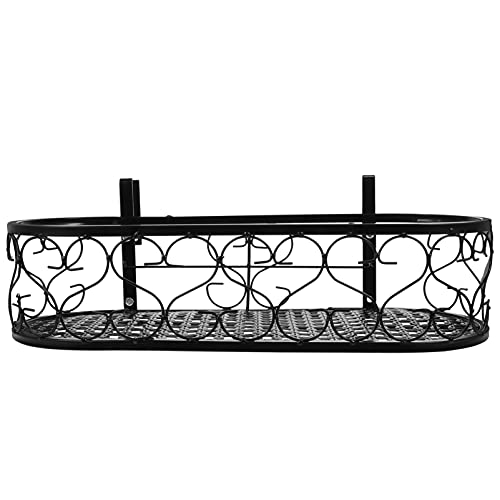 Angoily Geländer Blumentopf Halter Über Die Deck Balkon Blumentopf Stehen Geländer Regal Anlage Töpfe Rack Halter für Home Garten von Angoily
