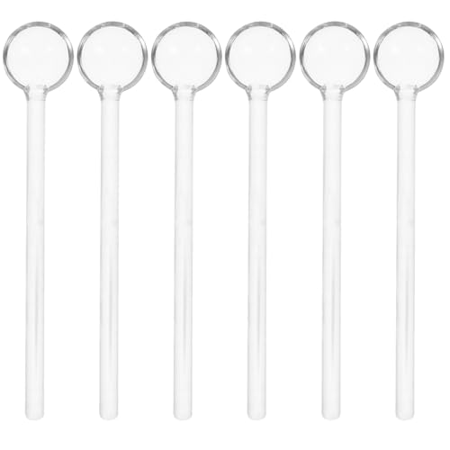 Angoily Glaslöffel 6 Stück Teelöffel aus Glas Lange KaffeelöFfel Kristall Klares Glas Tee- Rührer- Espresso- Löffel Kaffeelöffel Stange Mischlöffel für Home Bar Party - 12,9 cm von Angoily