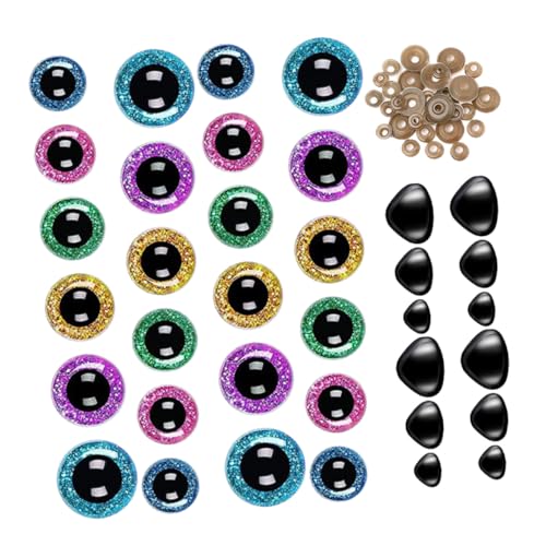 Angoily Glitzernde Sicherheitsaugen und Nasen Teilig Kunststoff Bastelaugen mit Unterlegscheiben für DIY Puppen und Kuscheltiere Verschiedene Kreative Spielzeugherstellung Angoily Glitzernde Sicherheitsaugen und Nasen Teilig Kunststoff Bastelaugen mit Unterlegscheiben für DIY Puppen und Kuscheltiere Verschiedene Kreative Spielzeugherstellung von Angoily
