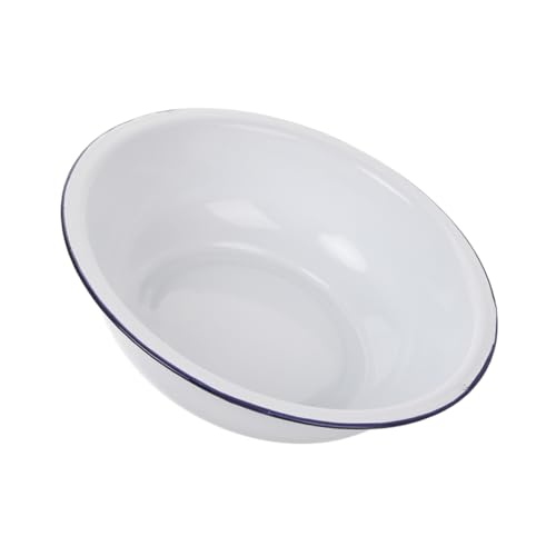 Angoily Große Emaille-schüssel Zum Waschen Servieren Stabile Rührschüssel Weiß 32 Cm Küchen-emaillegeschirr-schüssel von Angoily