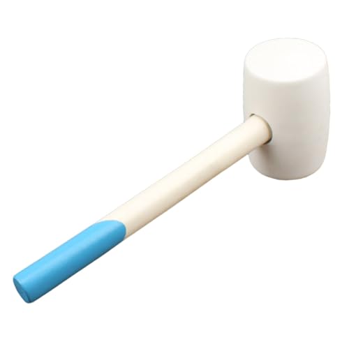 Angoily Gummihammer Holzgriff Stoßdämpfend Rutschfest Fliesenhammer Schonend für Bodenbelag und Dekoration Langlebig Robust von Angoily