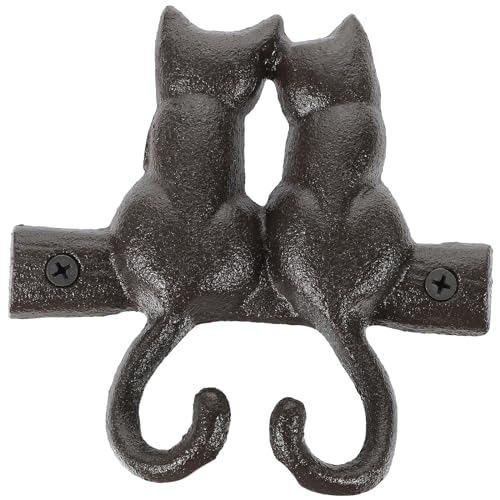 Angoily Gusseisen Wandhaken Vintage Katze Mantelhaken Dekorative Tier Wandhänger Rustikale Handtuchhaken Rack für Küche Badezimmer Kleidung Robe Schlüssel Hüte Taschen von Angoily