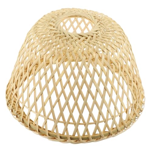 Angoily Handgefertigter Naturfaser Lampenschirm Retro Stil Deckenlampe Abdeckung Geflochtene Lampenabdeckung Vintage Boho Deko Für Esszimmer Wohnzimmer Robust Und Langlebig von Angoily