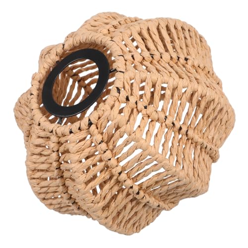 Angoily Handgewebter Boho Hängelampenschirm Kürbisform Lochdurchmesser Robuster Deckenleuchten-schirm für Wohnzimmer Schlafzimmer Esszimmer Handgefertigter Rustikaler Lampenschirm von Angoily