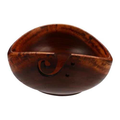 Angoily Holz Garnschale Für Häkeln Und Stricken Schüssel Aus Hochwertigem Holzmaterial Mit Fadenspule Praktischer Aufbewahrungshalter Für Wolle von Angoily