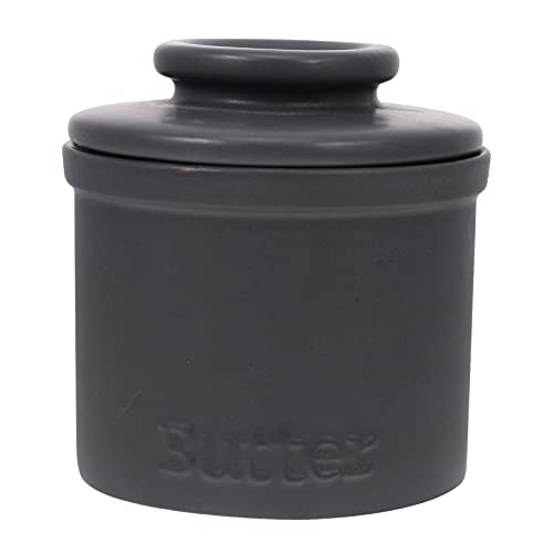 Angoily Keramik Butter Keeper Crock Butter Glocke Französisch Butter Dish mit Deckel Butter Container für Weiche Butter Lebensmittel Lagerung Candy Jar Schwarz von Angoily