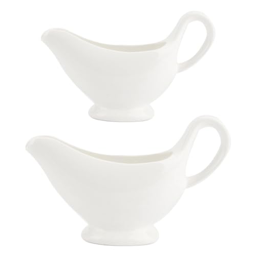 Keramik Milch Pitcher Soße Boot Kaffee Milch Creamer mit Griff Sauce Jar Honey Sirup Spender für Tee Matcha Cappuccino Heiße Schokolade Weiß 2 Stücke von Angoily