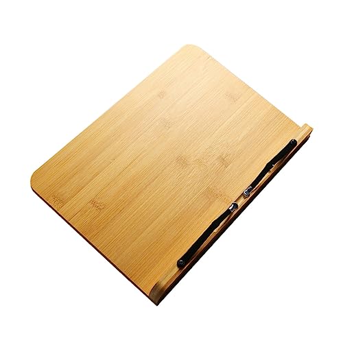 Angoily Klappständer Aus Holz Falten Staffeleien Faltbar Planke Gestell Desktop-buchständer Schreibtisch Zeichnung Einstellbar Bücherregal Stand Lesen Reißbrett Hölzern Gelb von Angoily