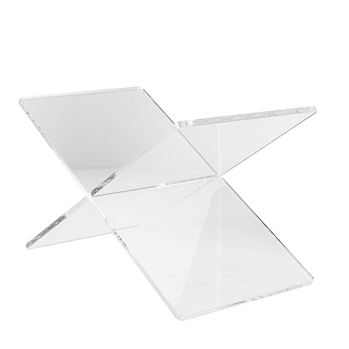 Angoily Klarer Acryl-Buchständer Acryl-Buchhalterständer Bibelständer Kochbuchständer Rezepthalter X-Förmiger Offener Buchständer Couchtisch-Buchständer Zum Lesen von Angoily