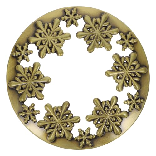 Angoily Krippendekoration 1Pc Kerze Topper Kerze Deckel Jar Schneeflocke Muster Legierung Kerze Abdeckung Topper Metall Kerze Zubeh?r Kerze Abdeckung 8,2cm (Golden) von Angoily