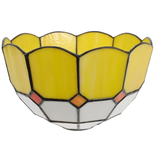 Angoily -Lampenschirm Oval Glockenlampenschirm Pendelleuchte Lichter ästhetisch deckenlampe abdeckung deckenleuchte abdeckung Ersatzlichtschirme hängende Lampenschirme Glas Yellow von Angoily