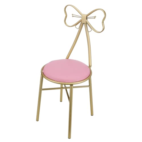 Angoily Makeup Stuhl Mit Abnehmbarem Rückenlehne Und Schleifen-Design Für Frisiertisch Schlafzimmer Und Maniküre Komfortabler Hocker Für Mädchenzimmer Stilvoller Vanity Stool von Angoily