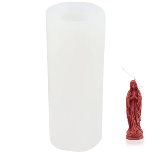 Angoily Mary Candle Silikonform Flexibel Glatt Wiederverwendbar Kerzen Gießen DIY Non Stick Oberfläche Einfach zu Reinigen für Anfänger Duftkerzen und Seifenherstellung Dekorative von Angoily