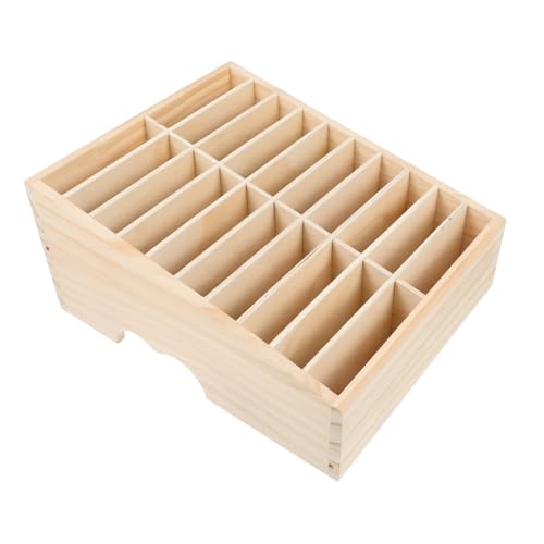 Angoily Massiver Holz Handyhalter Desktop Organizer mit Treppenstruktur für Büro Klassenzimmer und Meetingraum Langlebige Multifunktions-aufbewahrungsbox für Smartphones und Bürozubehör von Angoily