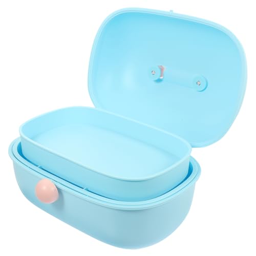 Angoily Großkapazität Haarzubehör Organizer Mehrstöckige Aufbewahrungsbox Für Haarschmuck Nähzubehör Blau Langlebig Für Mädchen Kompakt Für Badezimmer Und Schminktisch von Angoily