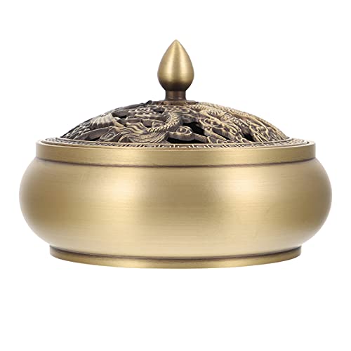 Angoily Messing Räucherschale mit Deckel Retro Räuchergefäß Weihrauchbrenner Kupfergefäß Weihrauchbehälter für Zuhause Teehaus Ornament von Angoily
