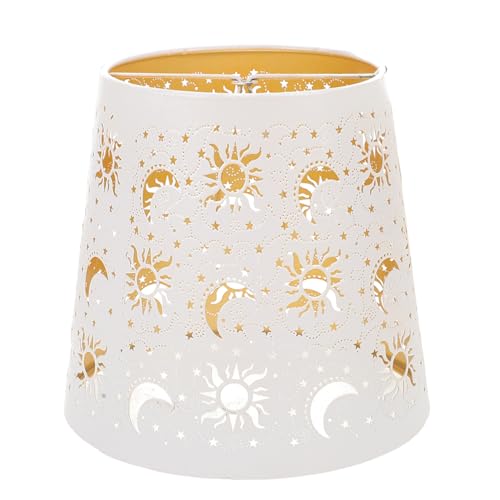Angoily Metal Lampshade mit Filigranem -cut Design Stern-mond-form Eleganter Metall-lampenschirm für Wohnzimmer Schlafzimmer Hotel Kompatibel mit Nachttischlampen Zeitgemäßer Lichtakzent von Angoily